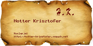 Hotter Krisztofer névjegykártya